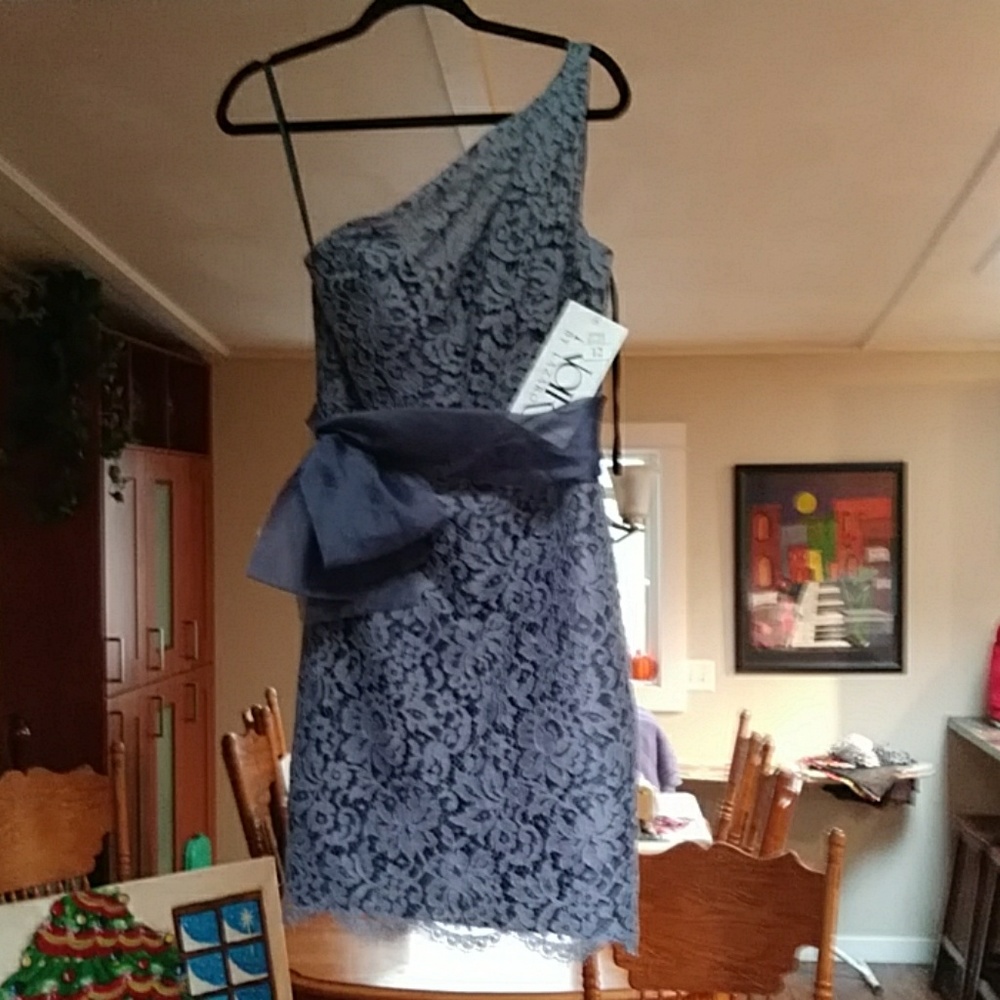 NWT Noir Lazaro charcoal lace cocktail dress sz 12